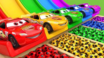 Learn Colors with Colorful Car Slides and Ball Pool Fun!