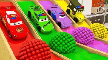 Kids play with cars and colourful balls - Baby Confiscated the Colors