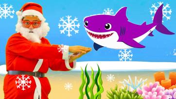 Baby Shark song - Santa Claus visits the Shark family with his friend Rudolph The reindeer!