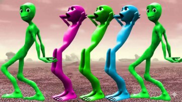Funny Dancing Colorful Aliens from Planet Groovon