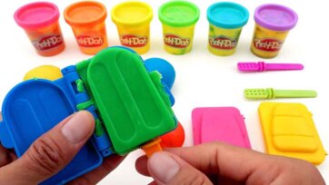 Colorful Play-Doh Popsicles Fun with Molds and Bright Clay Creations