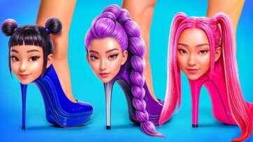 Colorful K-Pop Demon Hunter Shoes with Magical Dolls