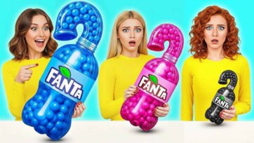 Rainbow Candy Bowls Challenge with Colorful Jelly Treats