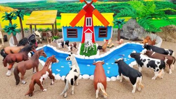 Little Farm Friends by the River - Toy Animals Story for Young Children