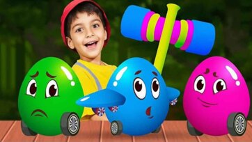 Learn Colors with Funny Eggs and a Toy Hammer - Color Learning for Kids