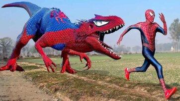 The Hero and the Colorful Dino Chase Adventure