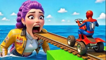 Spider Hero ATV Bridge Challenge Over the Ocean Fun Gameplay Adventure